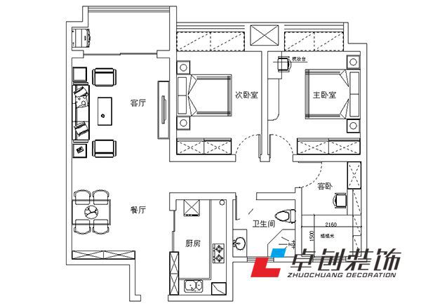 方梦华苑简欧风格装修案例